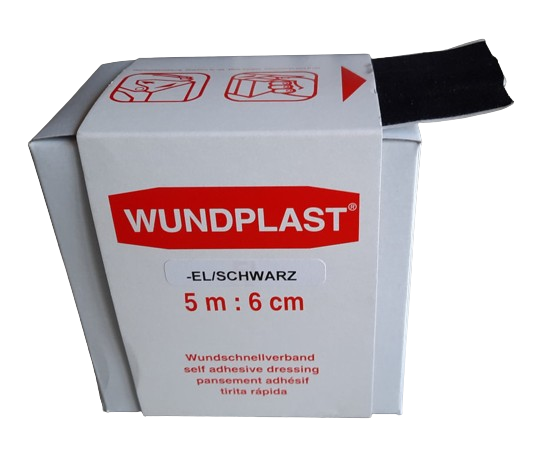 Wundschnellverband, elastic-black, 5 m x 6 cm